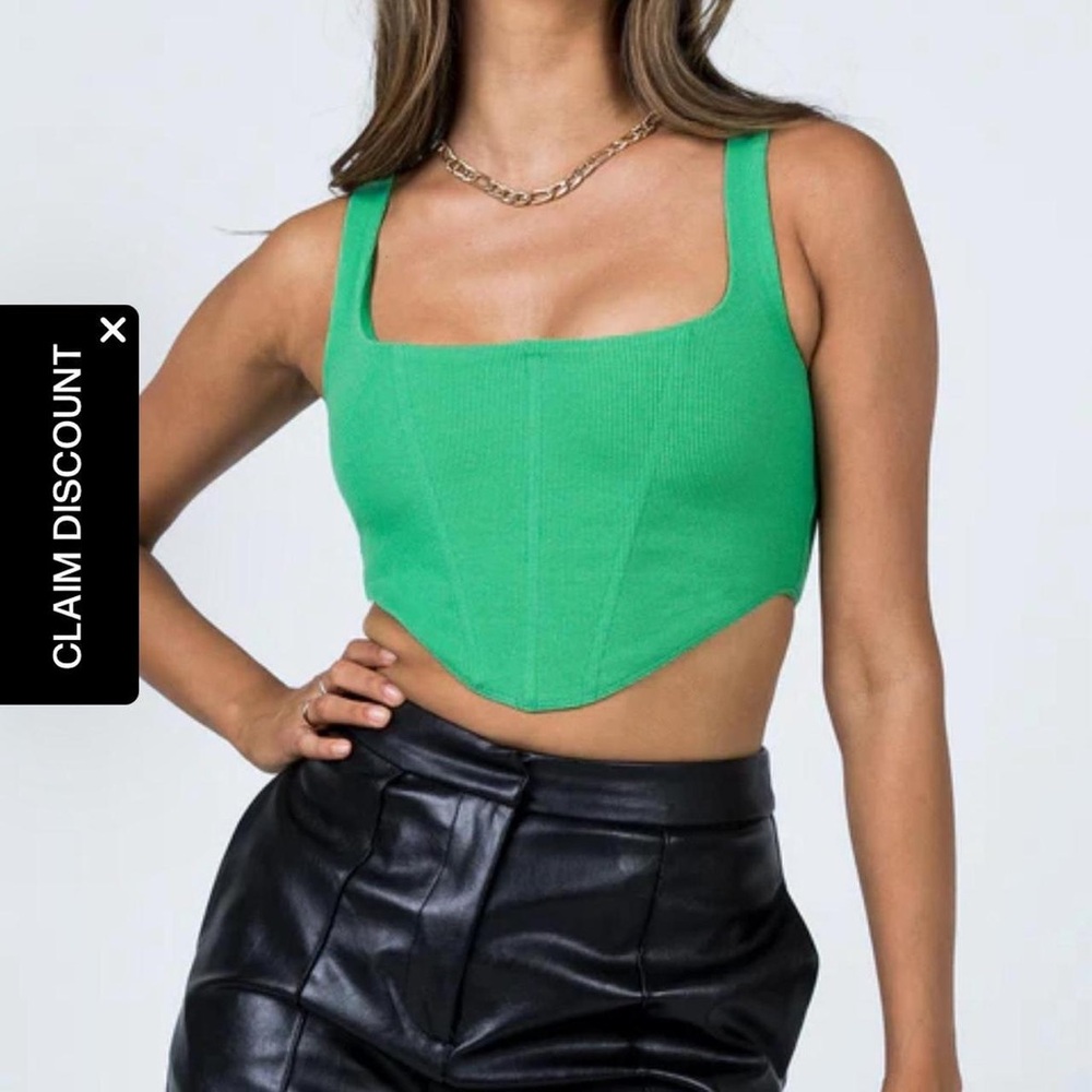 Princess Polly Kaeshia rib bustier green